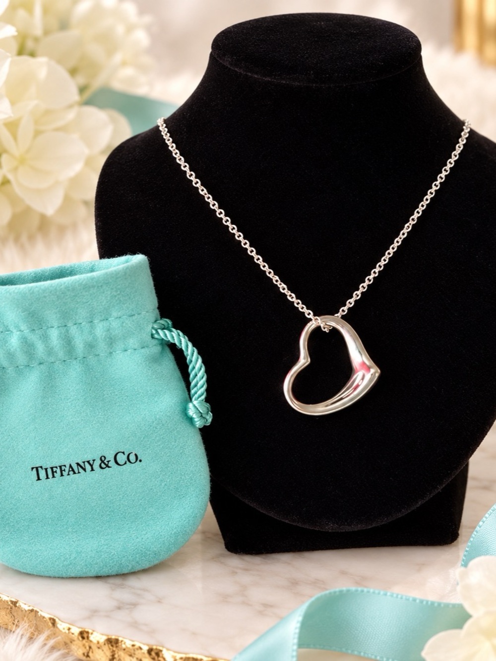 Tiffany & Co. Elsa Peretti Open Heart Sterling Silver Necklace
